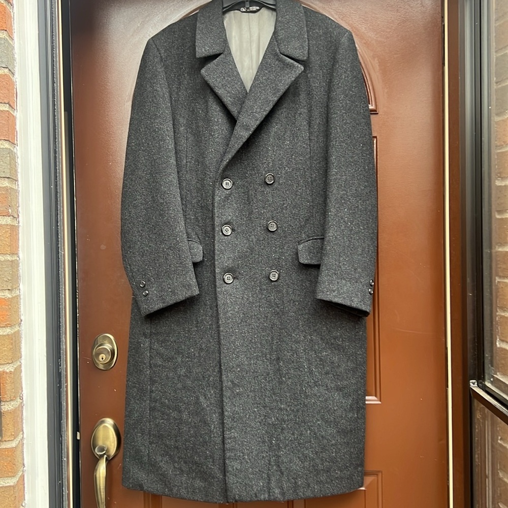 Givenchy Men’s 100% Wool Luxury Trenchcoat Charcoal Gray